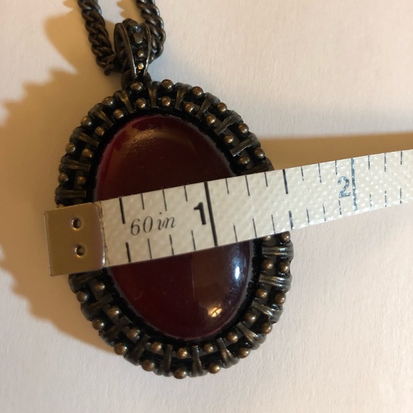 Avon pendant and earring set, faux dark stone - Picture 11 of 12
